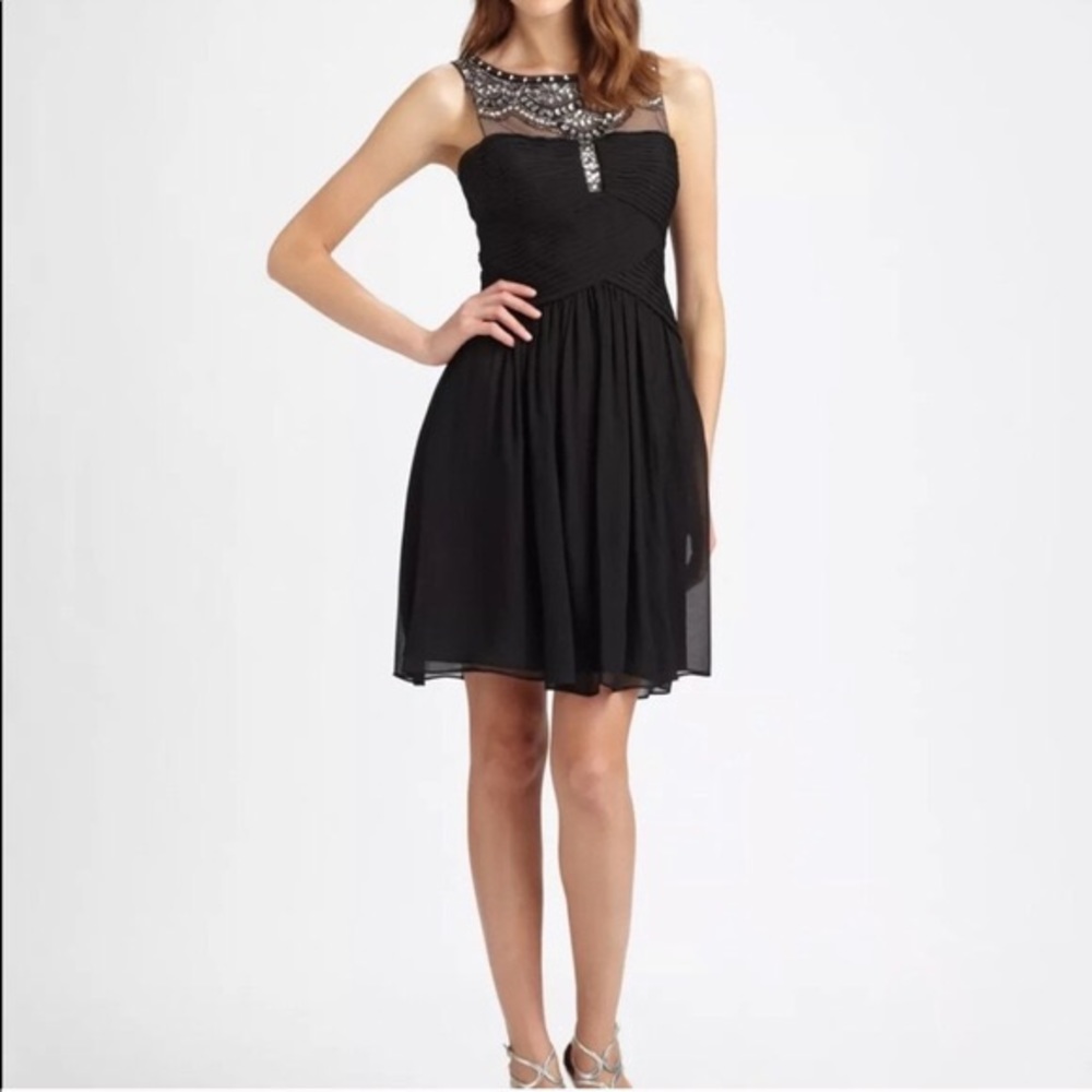 BCBGMaxAzria Black Embellished Julissa Dress 10